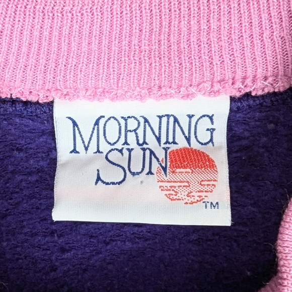 Vintage Morning Sun Sweatshirt Women's Size XL Forrer Purple Pink Floral - Picture 3 of 9